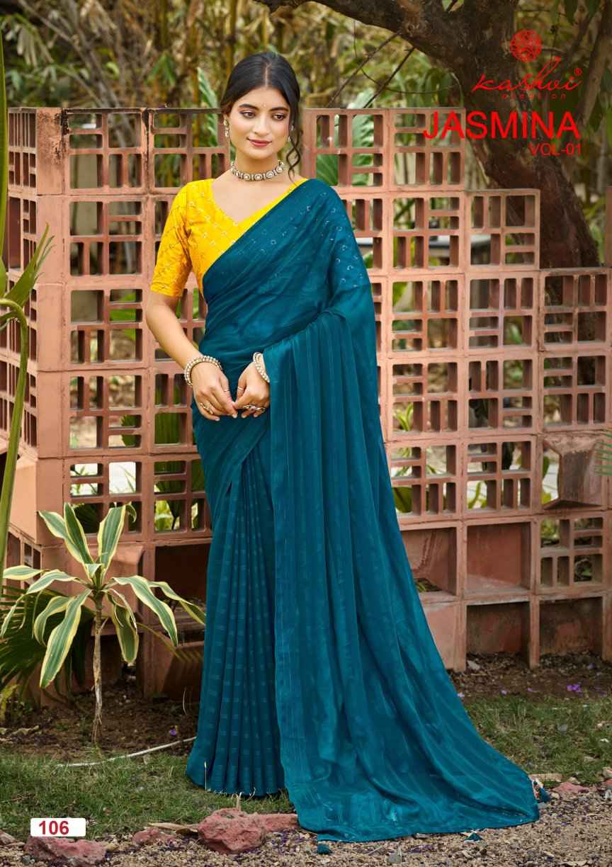 chiffon floral saree
